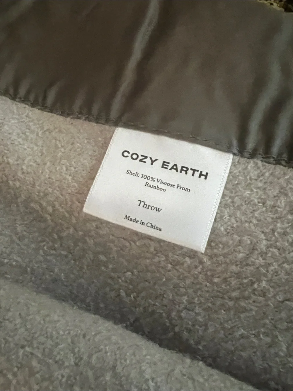Cozy Earth Gray Bamboo Throw Blanket - 50x60 with canvas bag